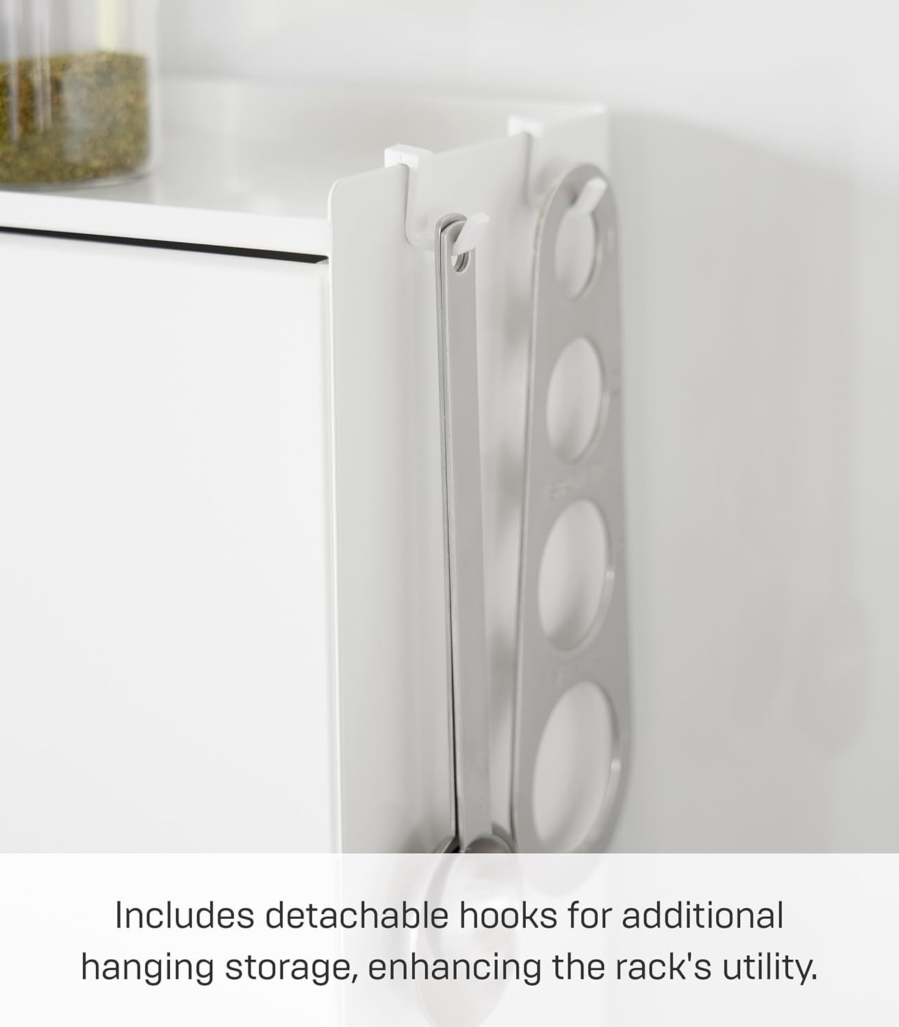 image:imageYAMAZAKI Home Tower Seasoning Condiments Spice Rack With Door Large Kitchen MultiTier Metal Shelves SteelWhite