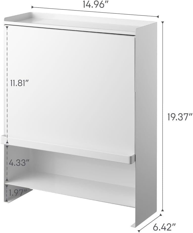 image:imageYAMAZAKI Home Tower Seasoning Condiments Spice Rack With Door Large Kitchen MultiTier Metal Shelves SteelWhite