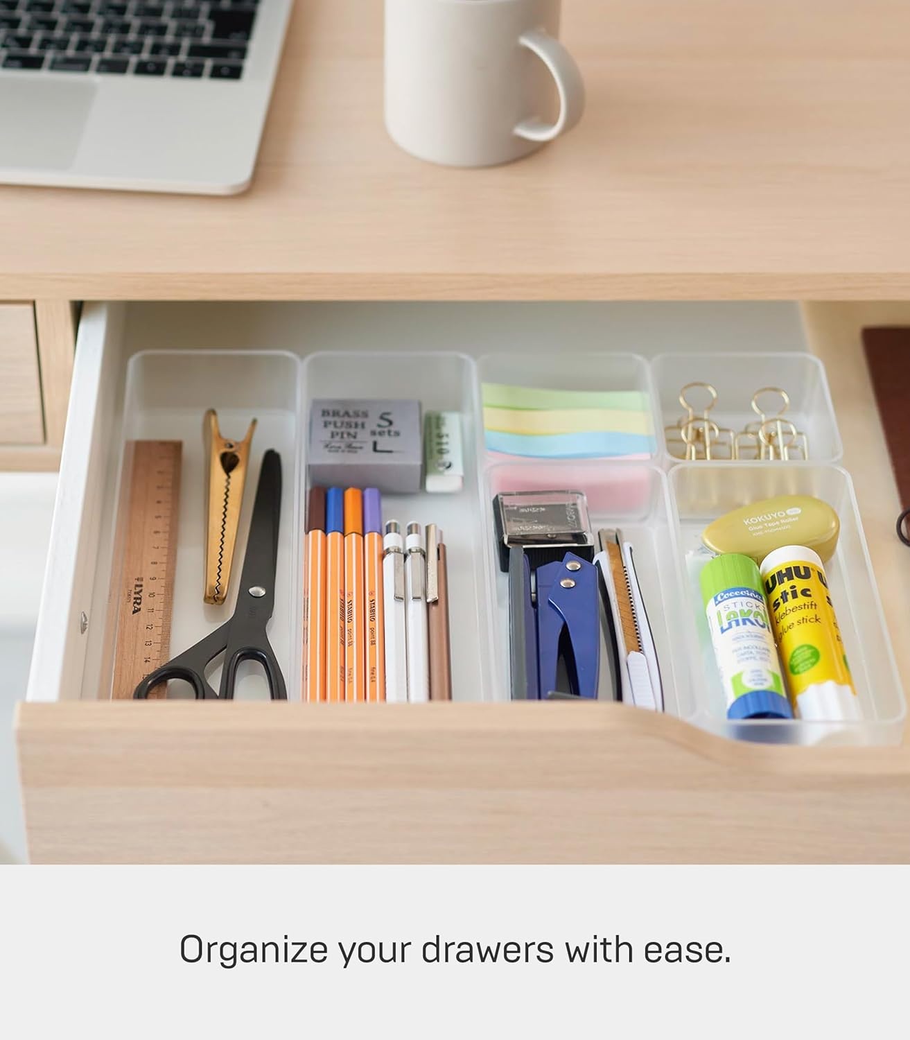 image:imageYAMAZAKI Home Tower Set Of 2 Clear Bottom Storage Cases Stackable Transparent Organization Bins Large Large Ps Resin