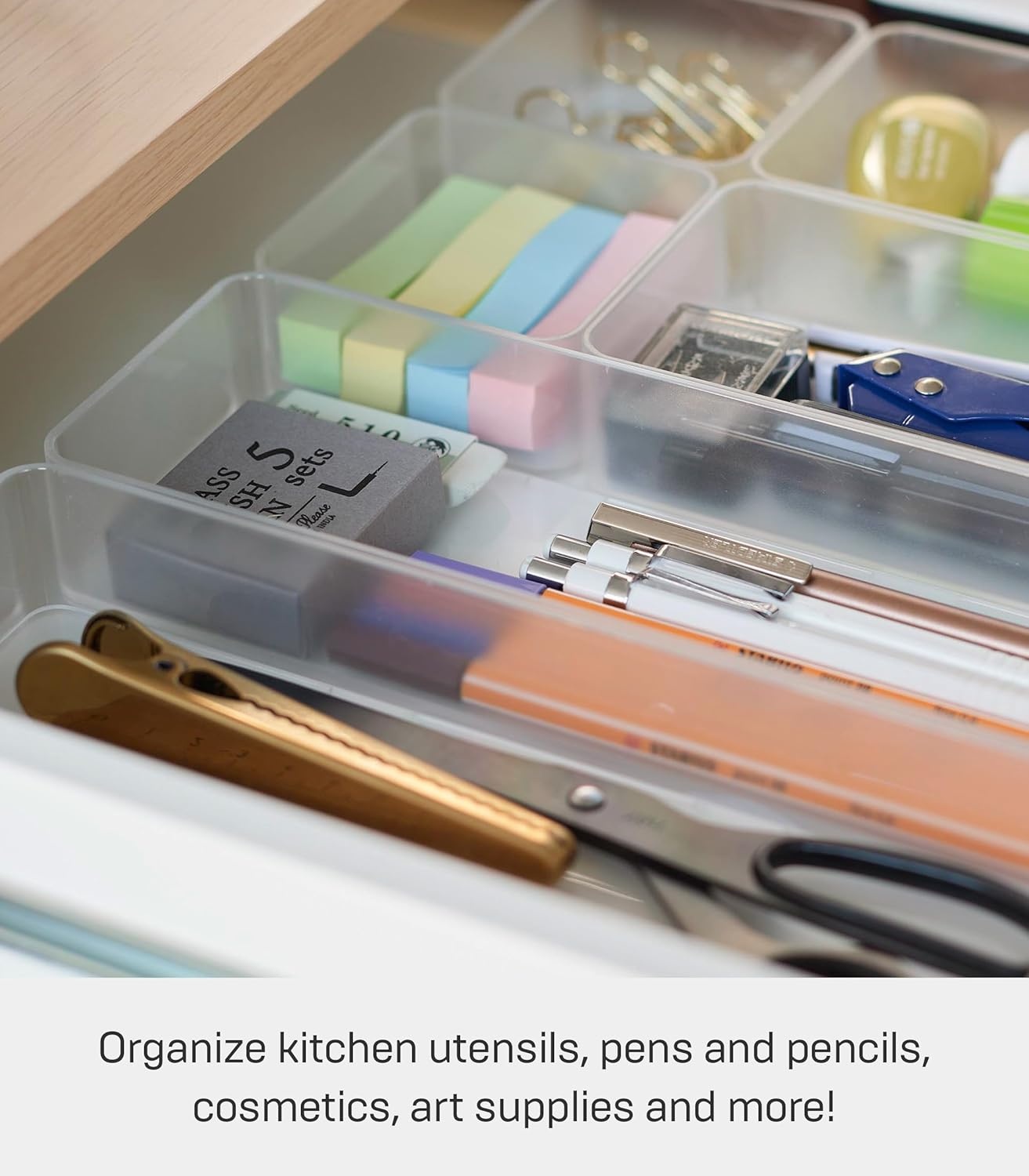 image:imageYAMAZAKI Home Tower Set Of 2 Clear Bottom Storage Cases Stackable Transparent Organization Bins Large Large Ps Resin