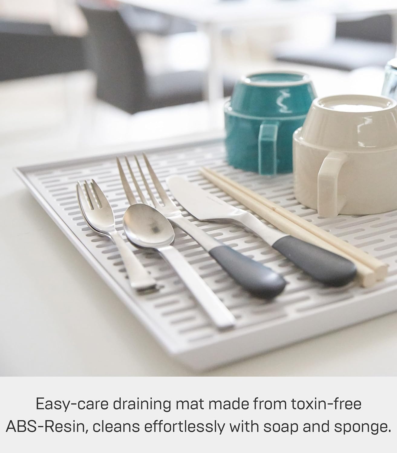 image:imageYAMAZAKI Home Tower SinkSide Draining Mat Kitchen Dish Rack Tray Drainer Abs PlasticWhite