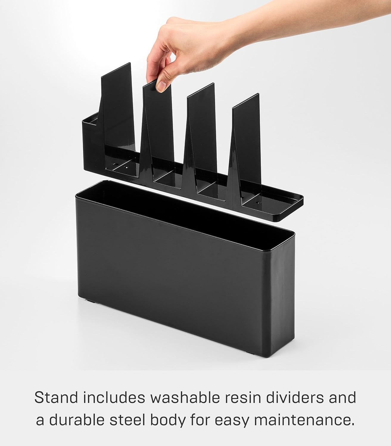 image:imageYAMAZAKI Home Tower Slim Kitchen Stand With Slim Depth Convenient Storage For Cutting Boards amp Utensils SpaceSaving Design Easy To Clean SteelBlack