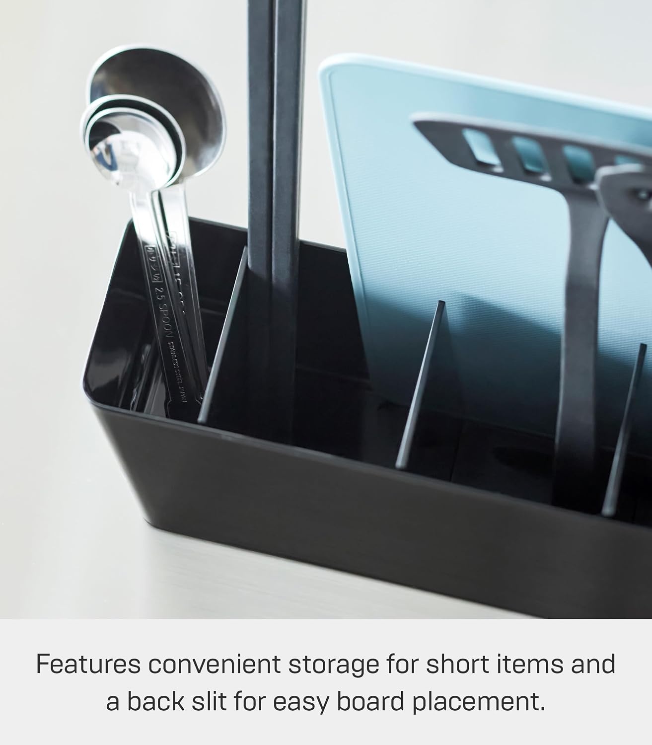 image:imageYAMAZAKI Home Tower Slim Kitchen Stand With Slim Depth Convenient Storage For Cutting Boards amp Utensils SpaceSaving Design Easy To Clean SteelBlack
