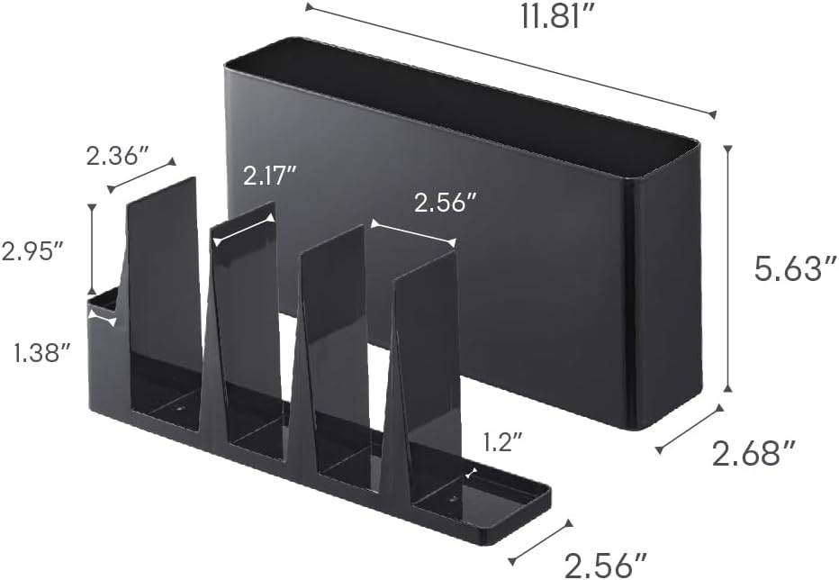 image:imageYAMAZAKI Home Tower Slim Kitchen Stand With Slim Depth Convenient Storage For Cutting Boards amp Utensils SpaceSaving Design Easy To Clean SteelBlack