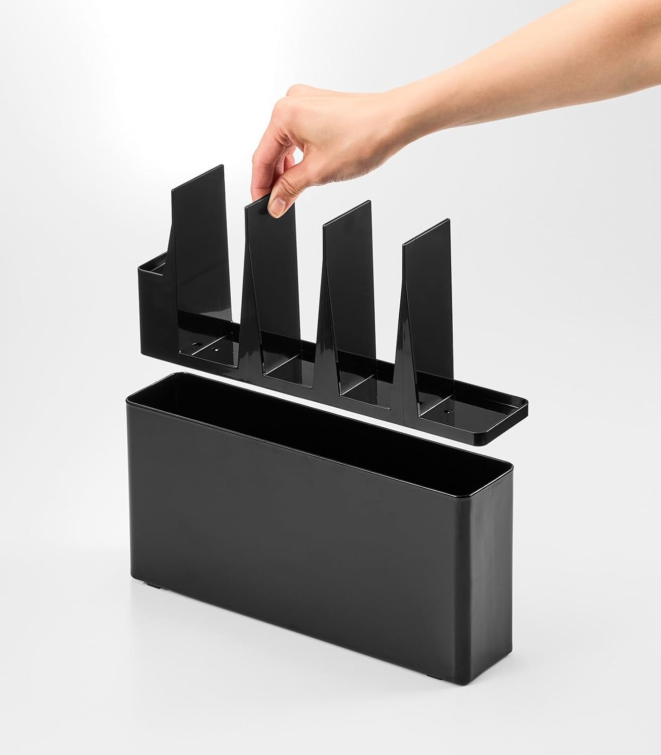 image:imageYAMAZAKI Home Tower Slim Kitchen Stand With Slim Depth Convenient Storage For Cutting Boards amp Utensils SpaceSaving Design Easy To Clean SteelBlack