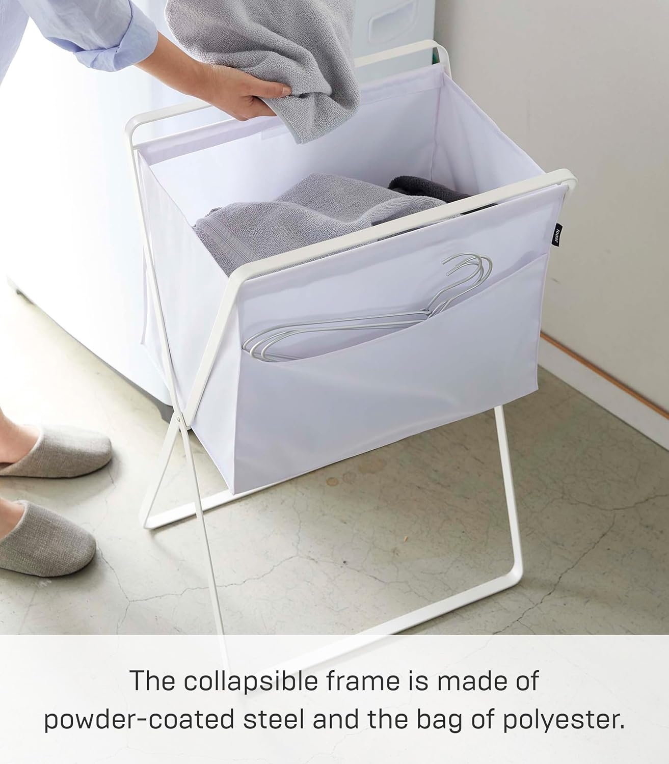 image:imageYAMAZAKI Home Tower Space Saving Storage Hamper 276 Steel 98 Gallons 35 LitersWhite