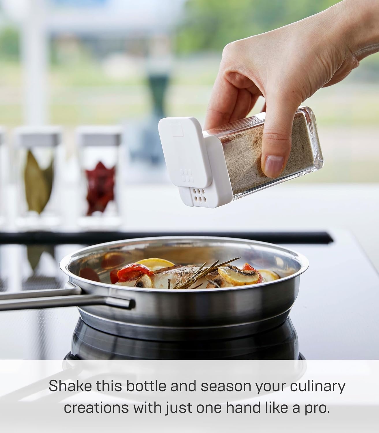 image:imageYAMAZAKI Home Tower Spice Shaker Jar Seasoning Container Bottle Plastic White