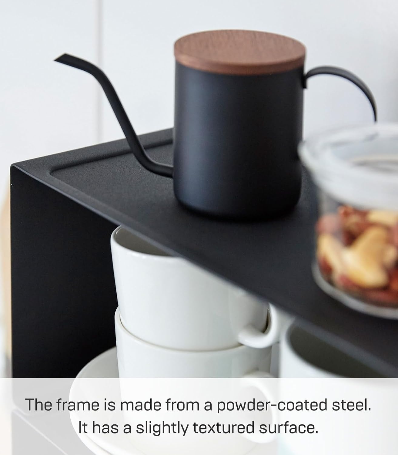 image:imageYAMAZAKI Home Tower Stackable Kitchen Rack Storage Organizer Counter Shelf Small Steel Stack Up To TwoBlack
