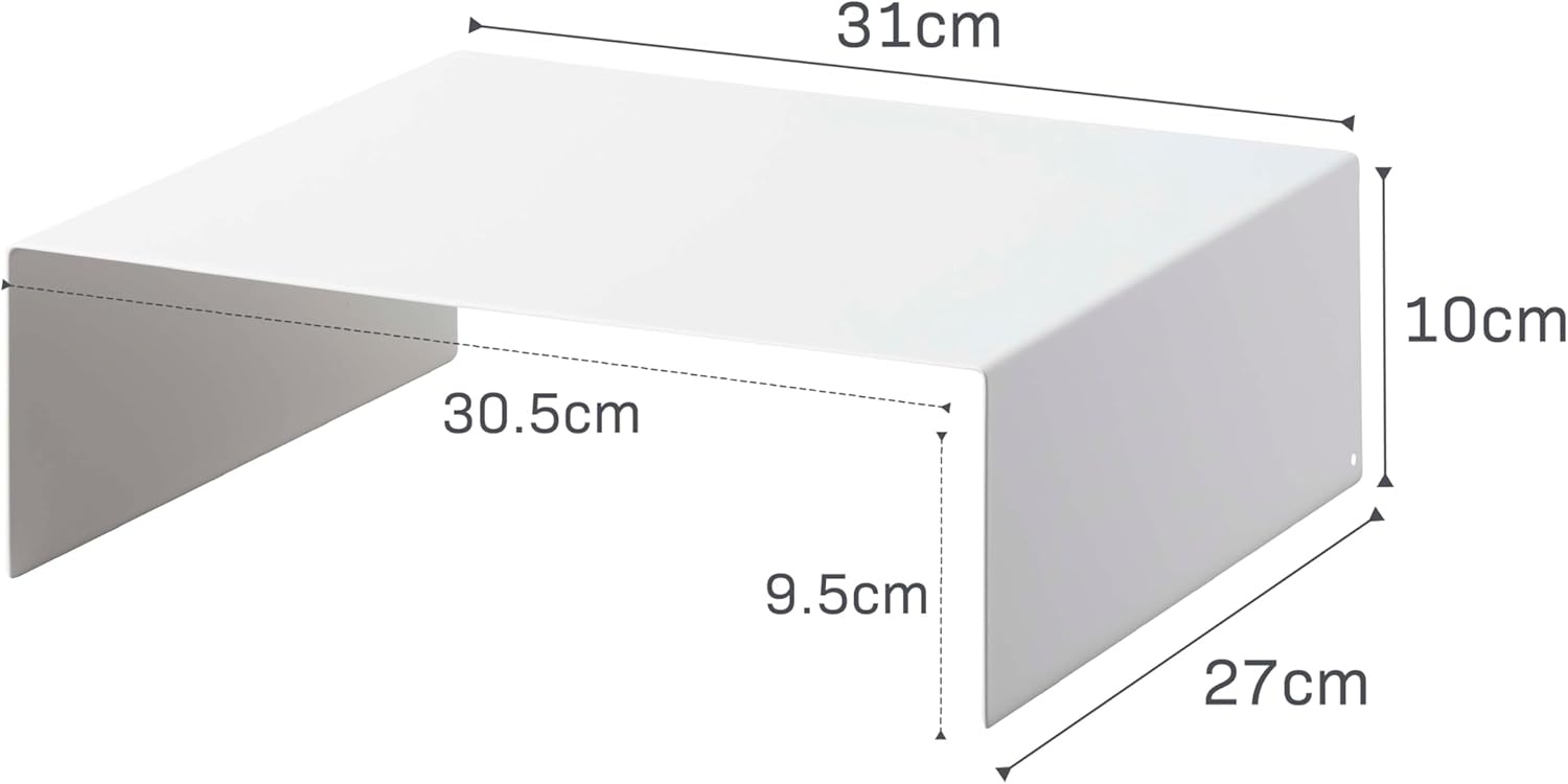 image:imageYAMAZAKI Home Tower Steel Under Cabinet Bottom Shelf Storage Organizer Set of 2 Dish Riser for Under Sink Or Kitchen Pantry Or Counter Steel White