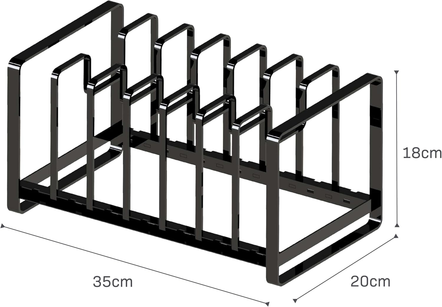 image:imageYAMAZAKI Home Tower Under Sink Pot Lids And Frying Pan Storage Kitchen Drawer Organizer Rack SteelBlack