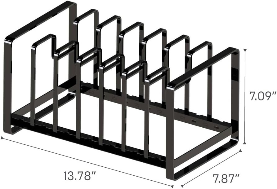 image:imageYAMAZAKI Home Tower Under Sink Pot Lids And Frying Pan Storage Kitchen Drawer Organizer Rack SteelBlack