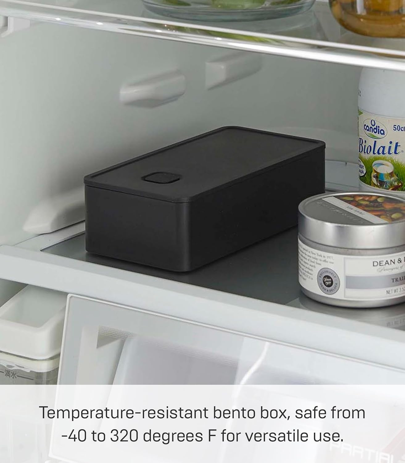 image:imageYAMAZAKI Home Tower VacuumSealing Bento Box MicrowaveSafe Leak Proof Wide Lunch Box Or Food Storage Container For Fridge Or Freezer Polypropylene 500MlBlack