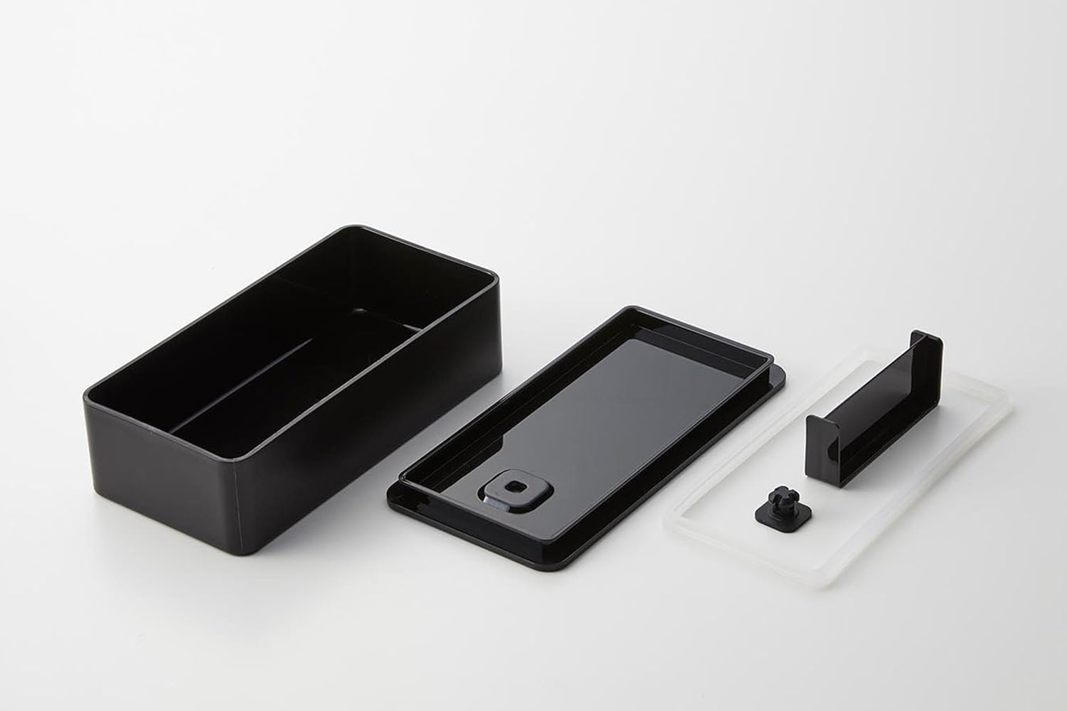 image:imageYAMAZAKI Home Tower VacuumSealing Bento Box MicrowaveSafe Leak Proof Wide Lunch Box Or Food Storage Container For Fridge Or Freezer Polypropylene 500MlBlack