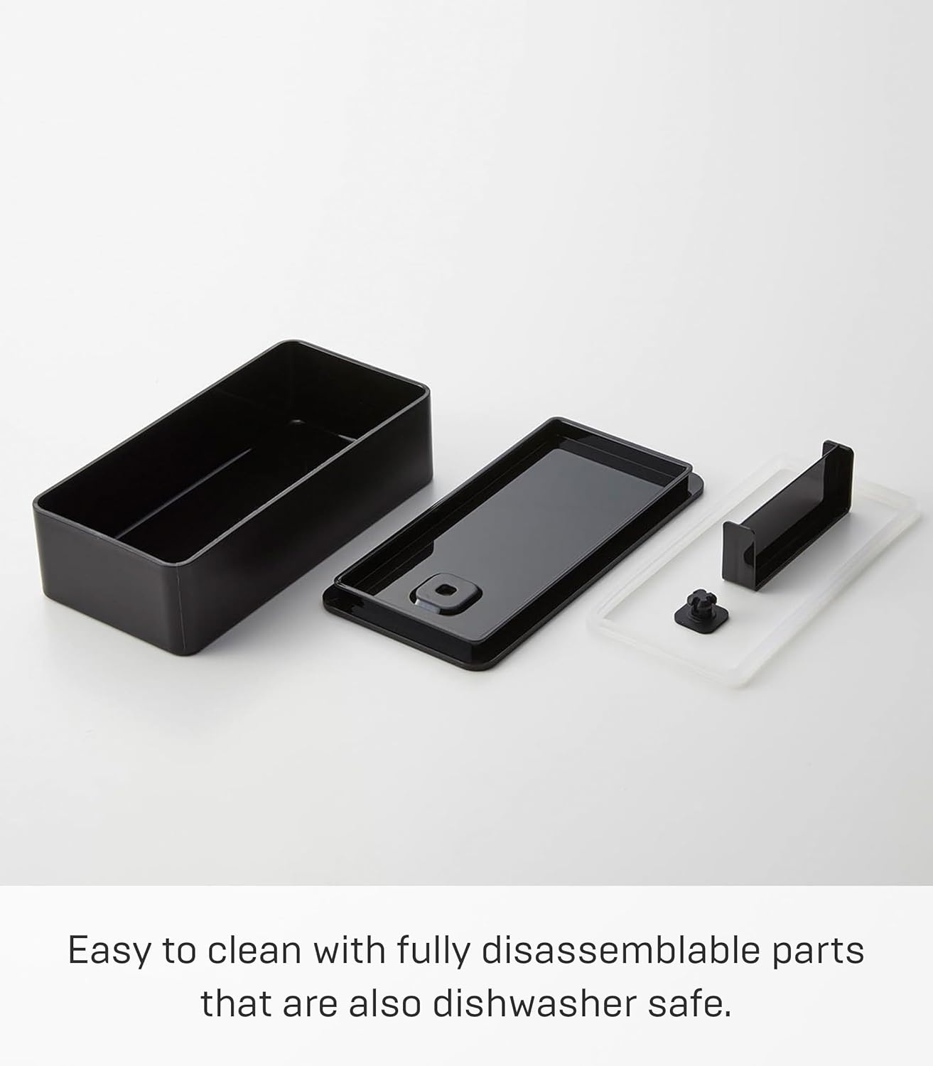 image:imageYAMAZAKI Home Tower VacuumSealing Bento Box MicrowaveSafe Leak Proof Wide Lunch Box Or Food Storage Container For Fridge Or Freezer Polypropylene 500MlBlack