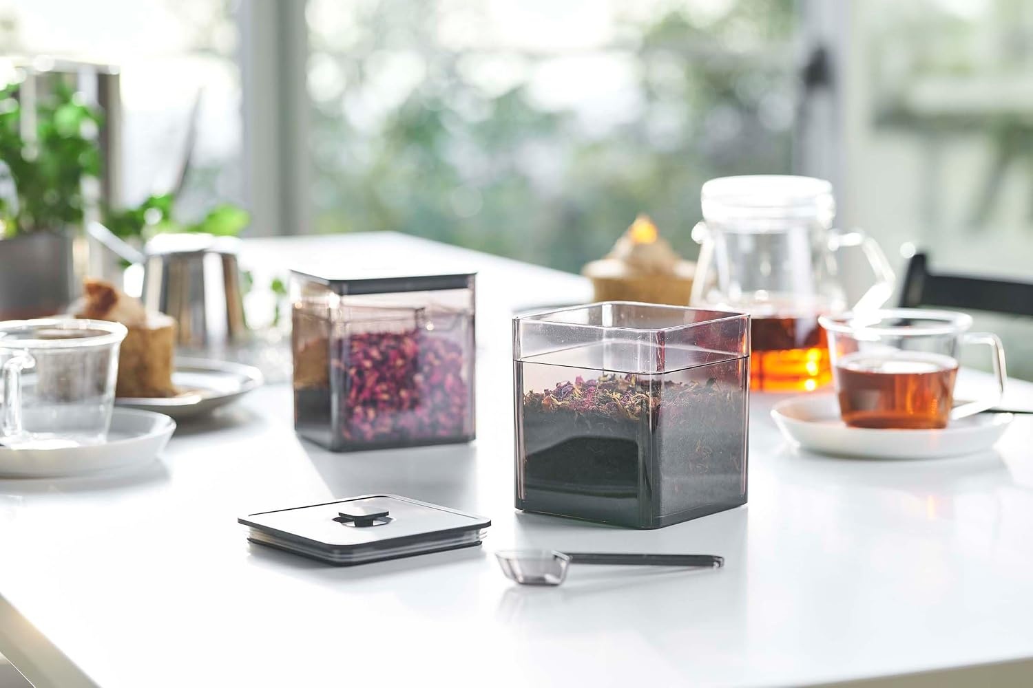 image:imageYAMAZAKI Home Tower VacuumSealing Food Storage Container Polypropylene 500MlBlack