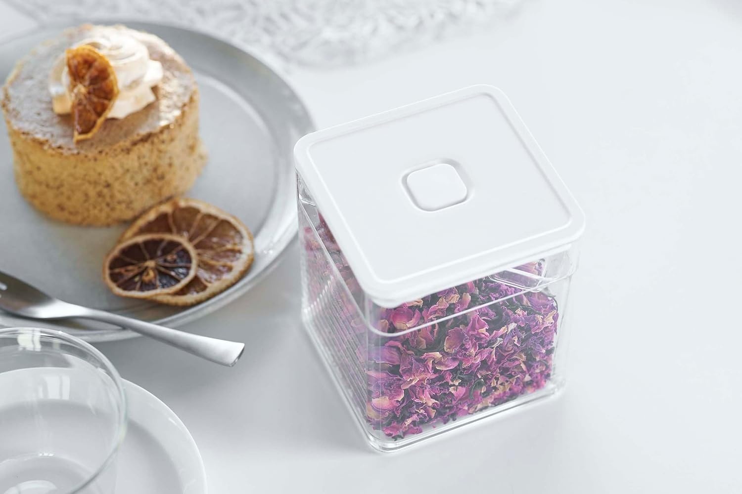 image:imageYAMAZAKI Home Tower VacuumSealing Food Storage Container Polypropylene 500MlWhite