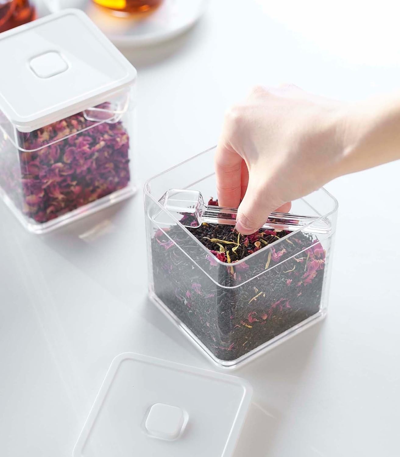 image:imageYAMAZAKI Home Tower VacuumSealing Food Storage Container Polypropylene 500MlWhite