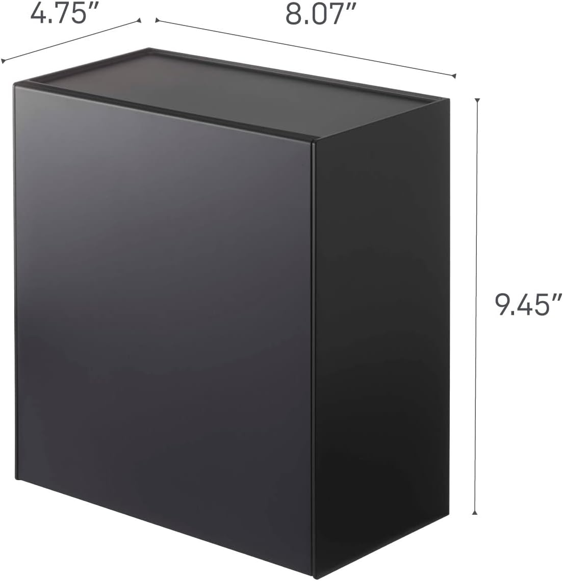 image:imageYAMAZAKI Home Tower Wall Mounted Storage Or Trash Bin With Tray Small Wastebasket With Lid Bathroom Or Kitchen Organizer Abs Plastic