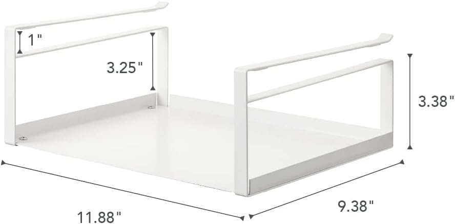 image:imageYAMAZAKI Home Under Shelf Storage Rack Cabinet Organizer No Assembly ReqWhite