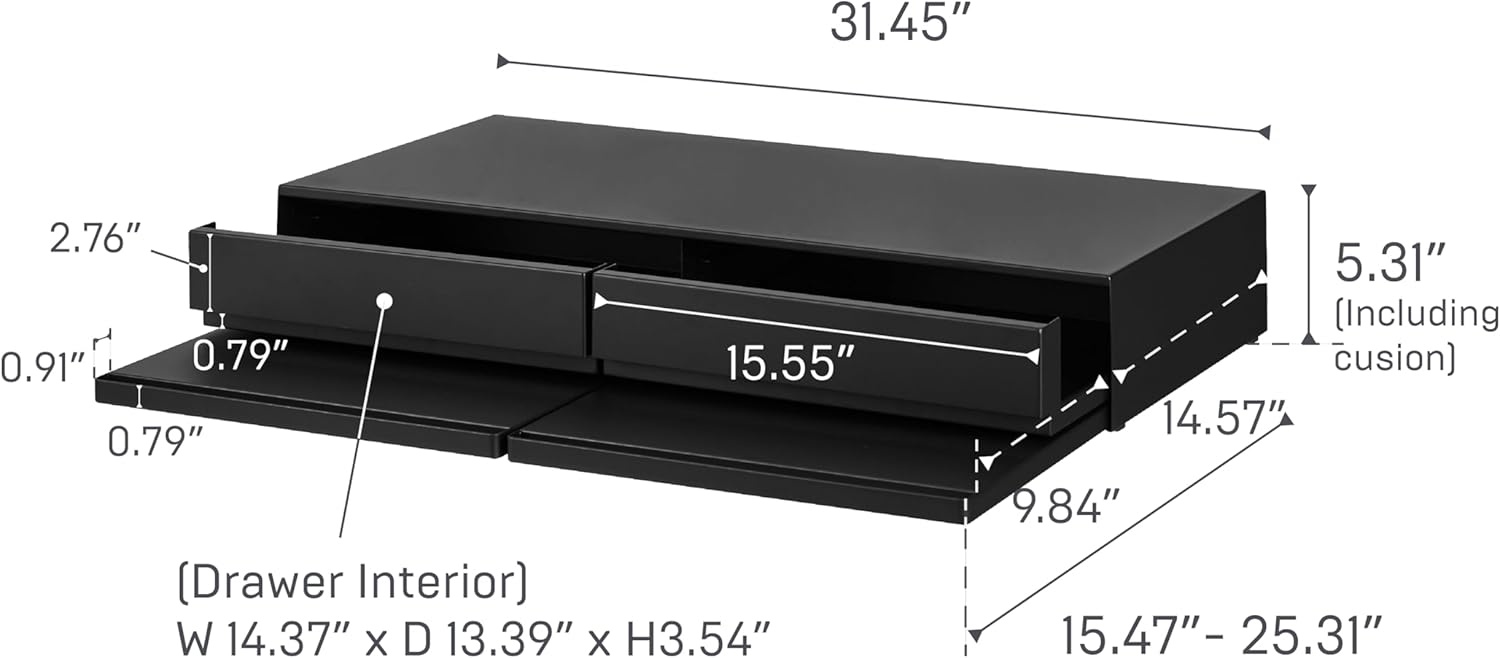 image:imageYAMAZAKI Home UnderAppliance Drawer with Double PullOut Shelf 2Way Kitchen Organizer with SlideOut Table 315 Wide Rack SteelBlack