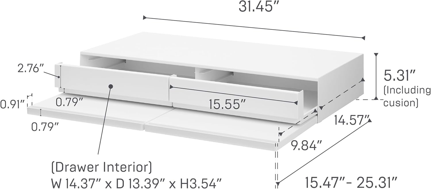 image:imageYAMAZAKI Home UnderAppliance Drawer with Double PullOut Shelf 2Way Kitchen Organizer with SlideOut Table 315 Wide Rack SteelWhite
