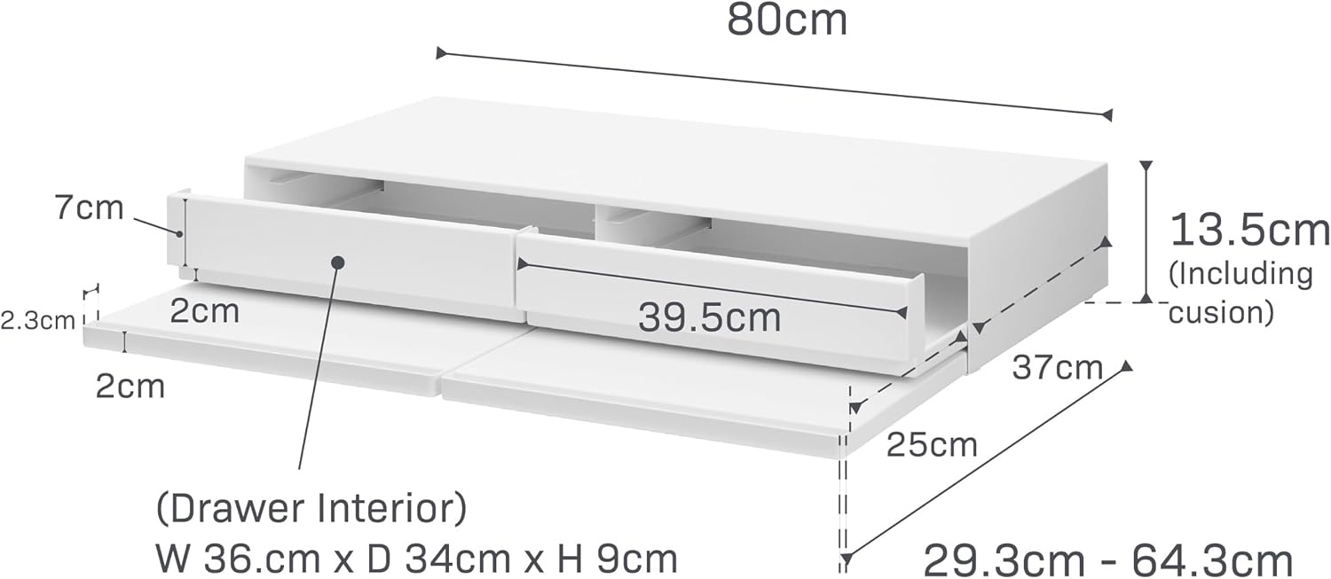 image:imageYAMAZAKI Home UnderAppliance Drawer with Double PullOut Shelf 2Way Kitchen Organizer with SlideOut Table 315 Wide Rack SteelWhite