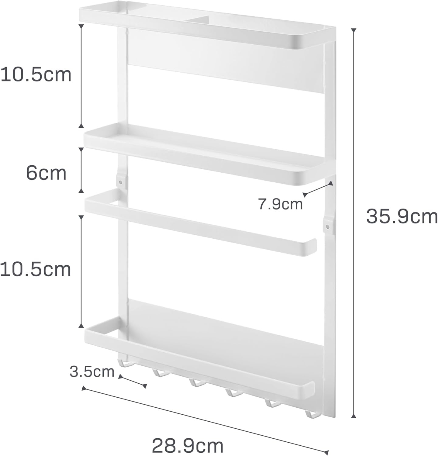 image:imageYAMAZAKI home 2560 Kitchen RackMagnetic Storage Holder amp Organizer One Size White
