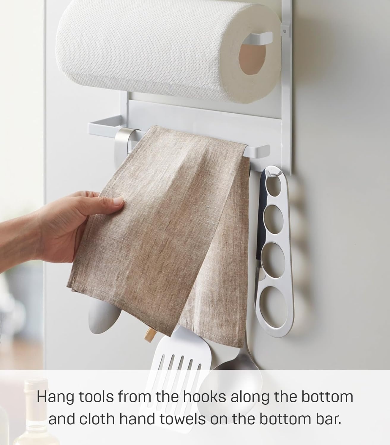 image:imageYAMAZAKI home 2560 Kitchen RackMagnetic Storage Holder amp Organizer One Size White