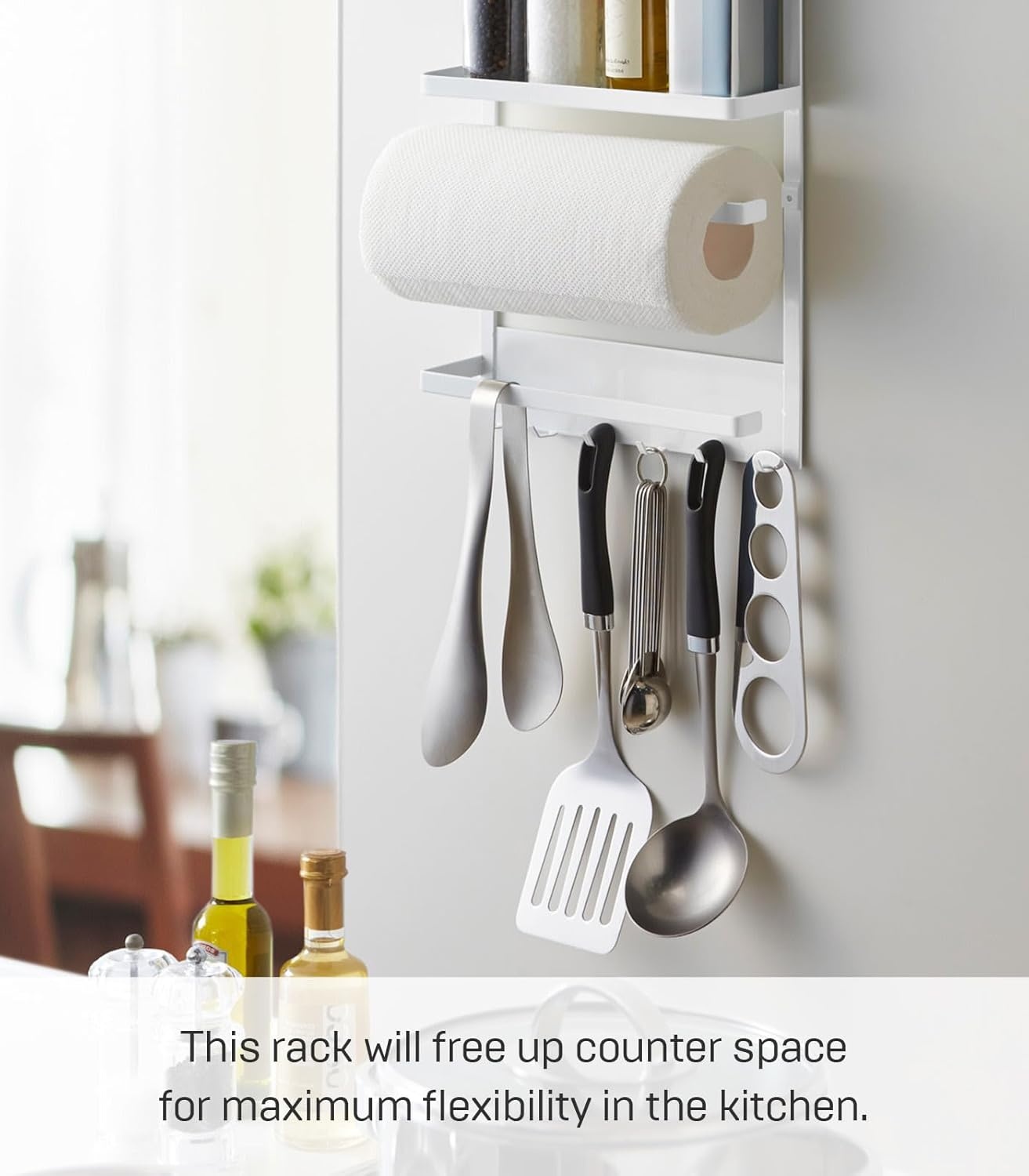 image:imageYAMAZAKI home 2560 Kitchen RackMagnetic Storage Holder amp Organizer One Size White
