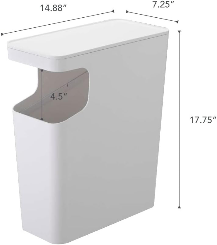 image:imageYAMAZAKI home Tower Side table and Trash can BlackWhite