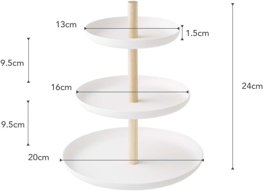 image:imageYamazaki Home 3Tier Food Serving Stand Appetizer amp Dessert Tray Party Organizer Steel Wood White79