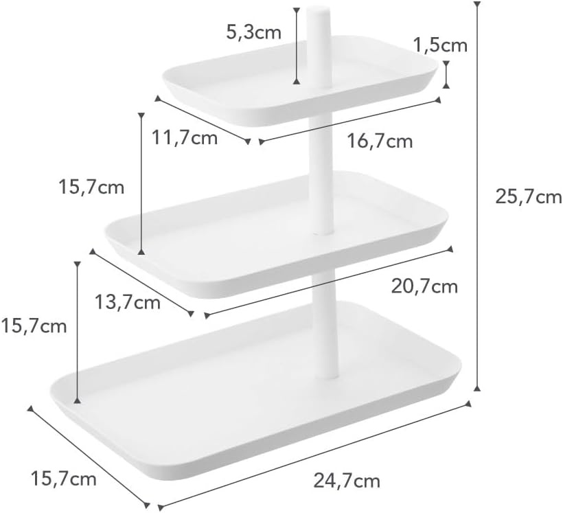 image:imageYamazaki Home 3Tier Serving Stand Appetizer Tray Organizer for Party or Kitchen Steel One Size WhiteWhite