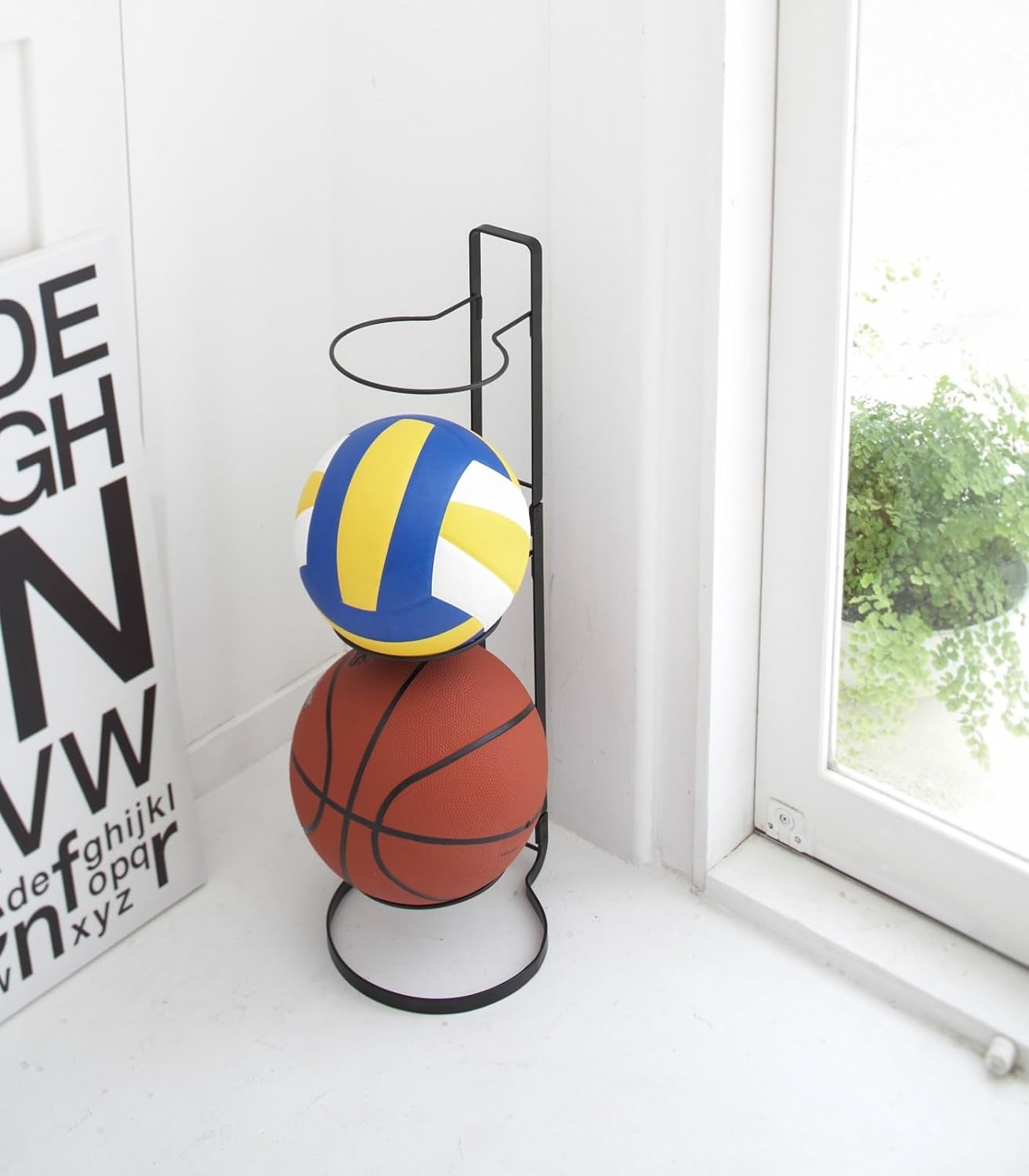 image:imageYamazaki Home Ball Stand Storage Equipment Organizer Sports RackBlack