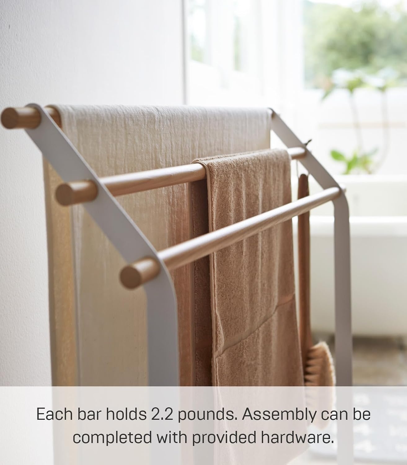 image:imageYamazaki Home Bath Towel Hanger Bathroom Holder Rack OrganizerWhite
