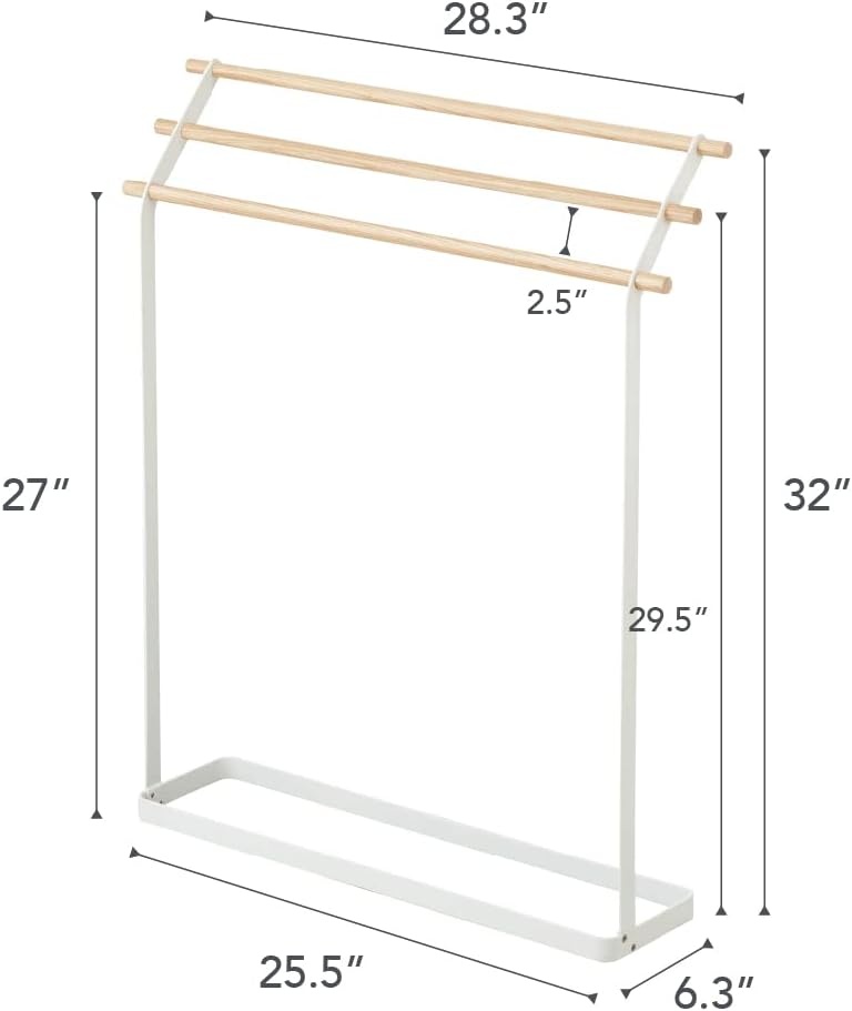 image:imageYamazaki Home Bath Towel Hanger Bathroom Holder Rack OrganizerWhite