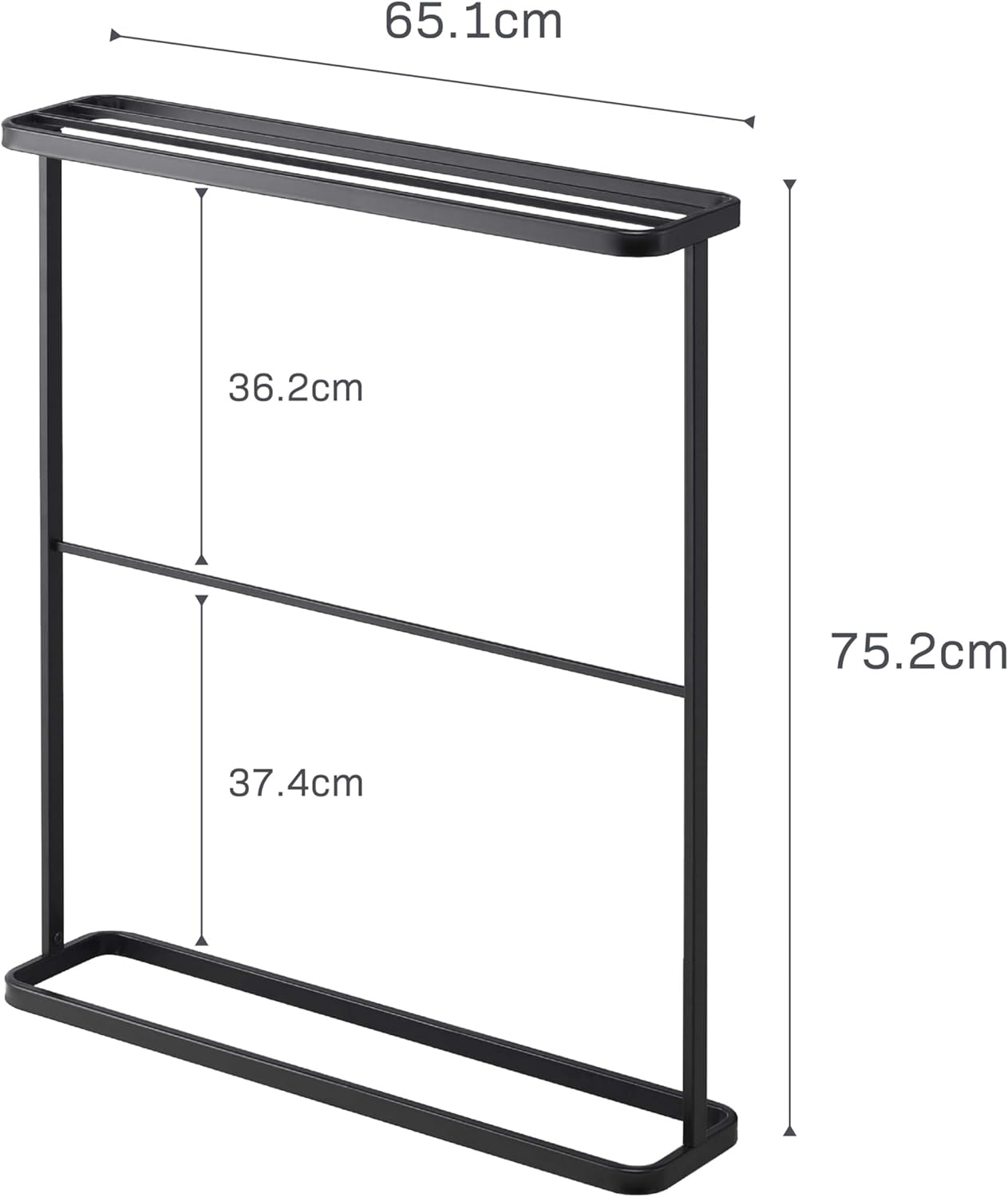 image:imageYamazaki Home Bath Towel Hanger Bathroom Organizer Storage Holder Dry Rack Steel One Size WhiteBlack