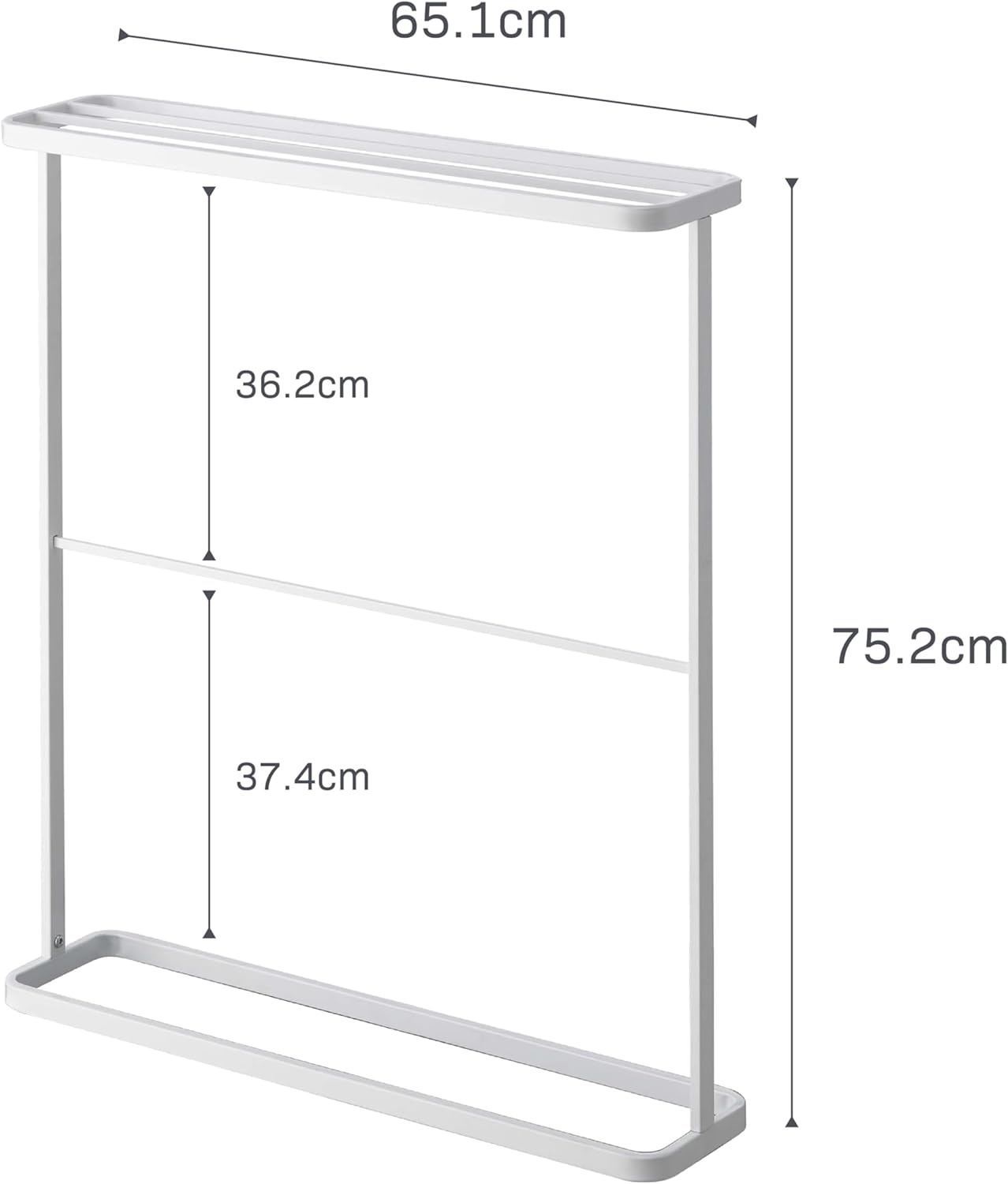 image:imageYamazaki Home Bath Towel Hanger Bathroom Organizer Storage Holder Dry Rack Steel One Size WhiteWhite