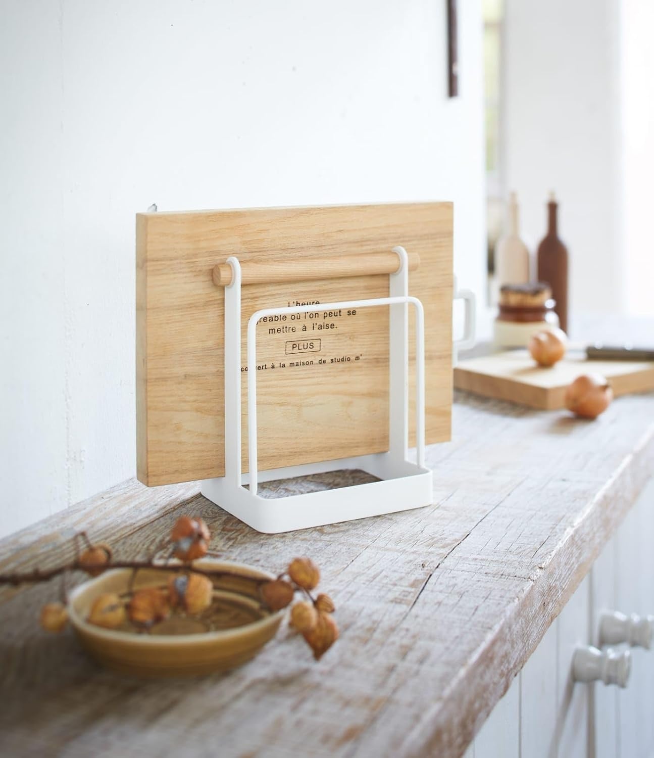 image:imageYamazaki Home Cutting Board Stand Water Resistant No Assembly Req White One SizeWhite
