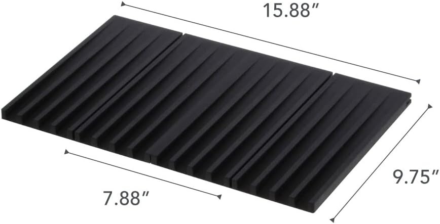 image:imageYamazaki Home Foldable Drainer Tray Kitchen Dish Drying Mat No Assembly ReqBlack