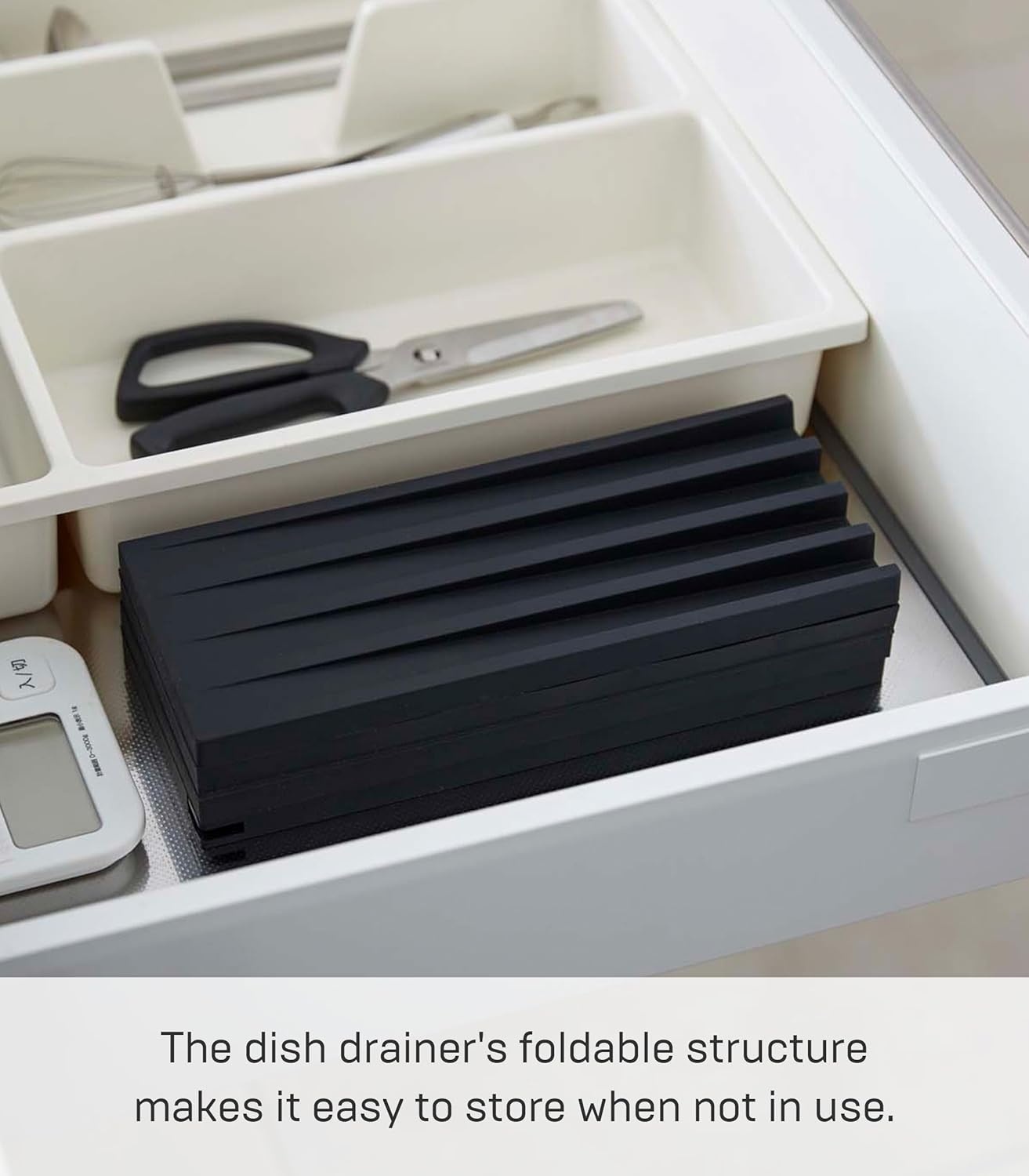 image:imageYamazaki Home Foldable Drainer Tray Kitchen Dish Drying Mat No Assembly ReqBlack