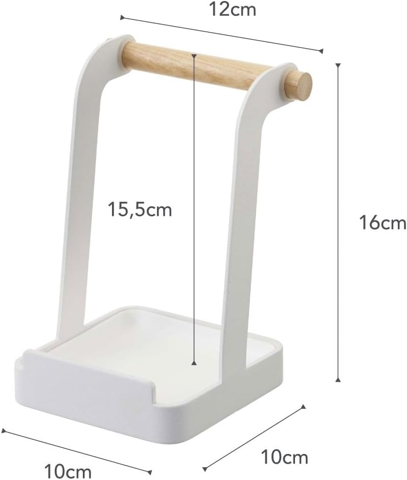 image:imageYamazaki Home Ladle amp Lid Rest Kitchen Utensil Organizer Stand for Cooking Steel Wood WhiteWhite