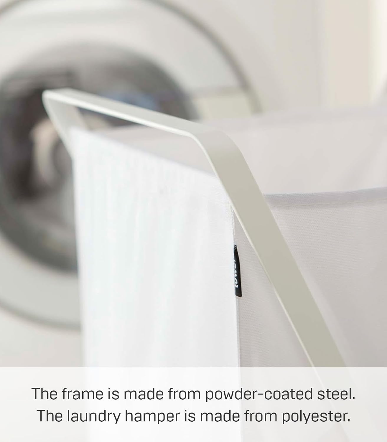 image:imageYamazaki Home Laundry Basket Foldable Storage Hamper Organizer Steel One Size WhiteWhite