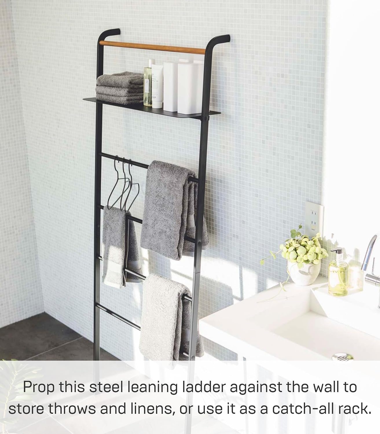 image:imageYamazaki Home Leaning Ladder with Shelf Space Saving