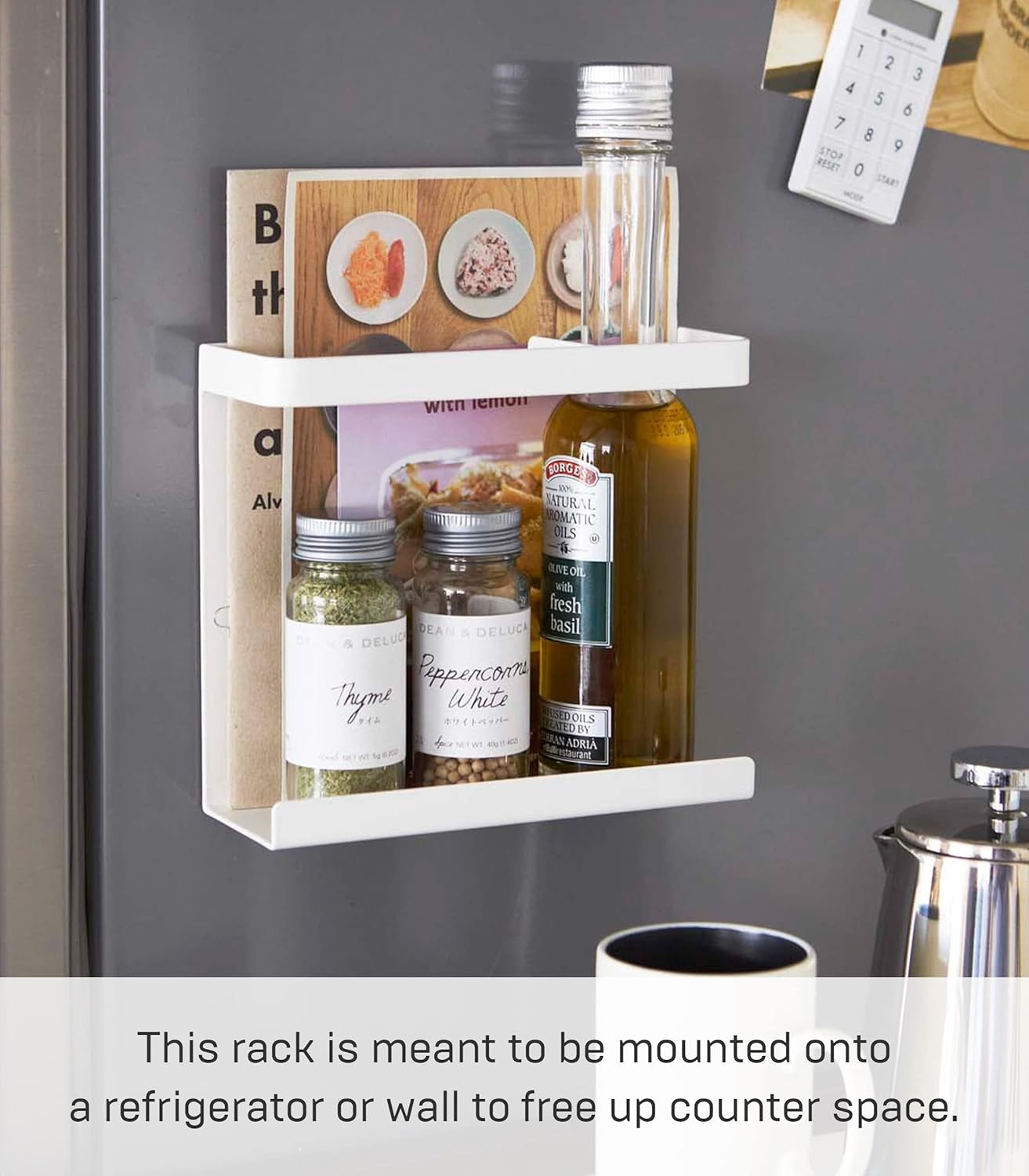 image:imageYamazaki Home Magnet Wrap or Aluminim Foil Holder Kitchen Storage Magnetic Organizer Steel