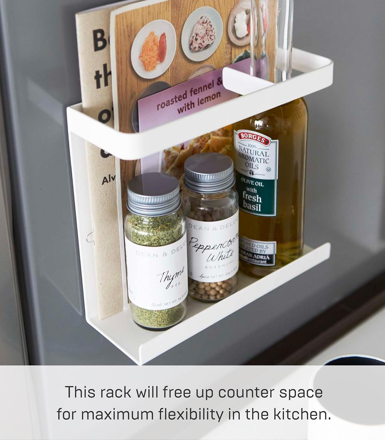 image:imageYamazaki Home Magnet Wrap or Aluminim Foil Holder Kitchen Storage Magnetic Organizer Steel