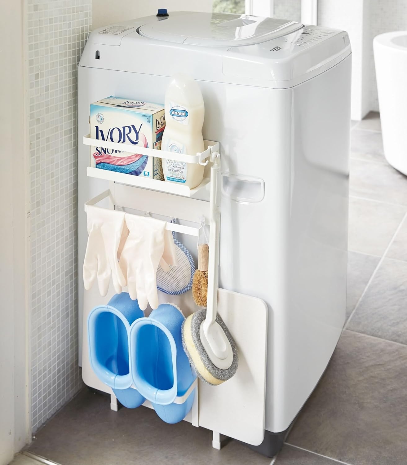 image:imageYamazaki Home Plate Laundry Accessory Organizer Magnet Large SteelWhite