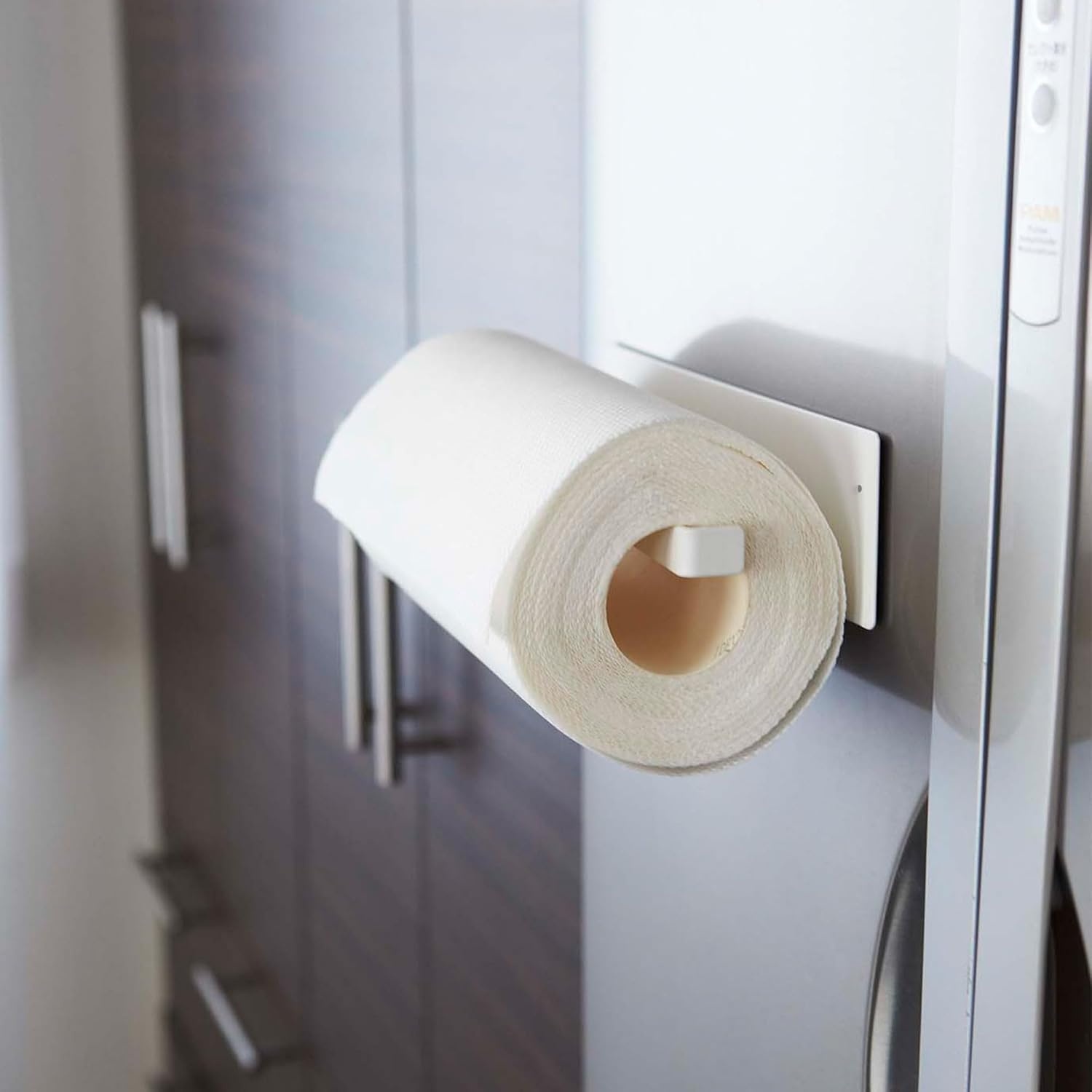 image:imageYamazaki Home Plate Magnet Paper Towel Holder Kitchen Storage Magnetic Organizer SteelWhite