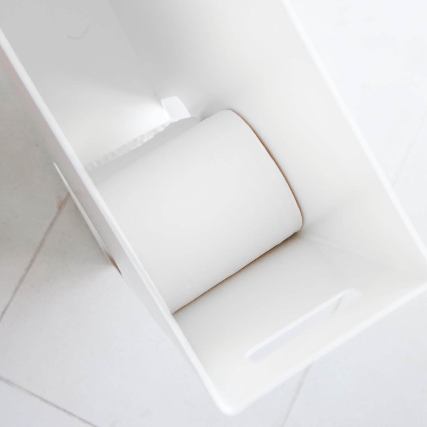 image:imageYamazaki Home Plate Toilet Paper Stocker Bathroom Storage Organizer Dispenser Steel Holds 812 Toilet Paper RollsWhite
