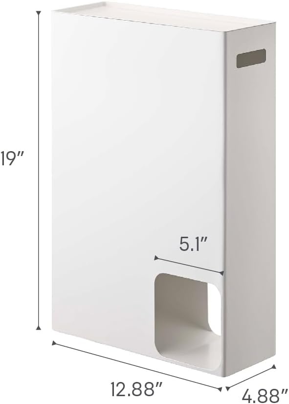 image:imageYamazaki Home Plate Toilet Paper Stocker Bathroom Storage Organizer Dispenser Steel Holds 812 Toilet Paper RollsWhite