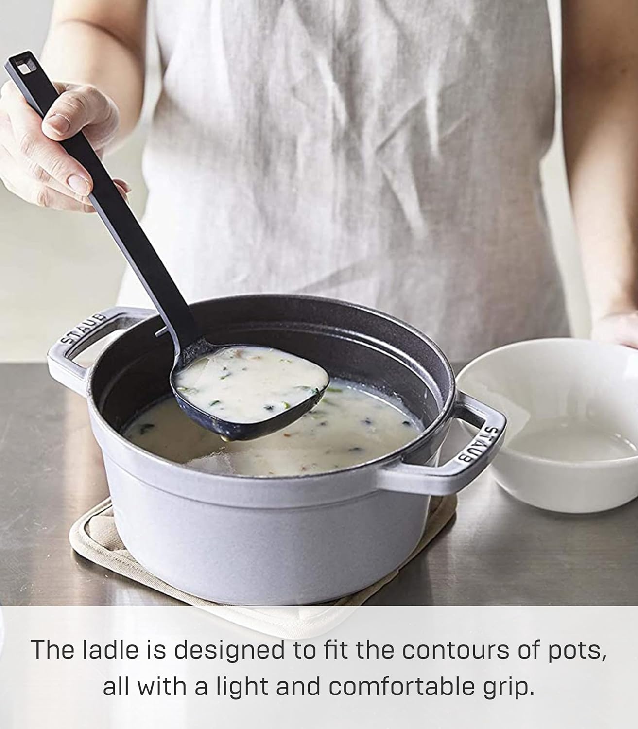 image:imageYamazaki Home Silicone Kitchen Tongs Silicone No Assembly Req BlackLadle